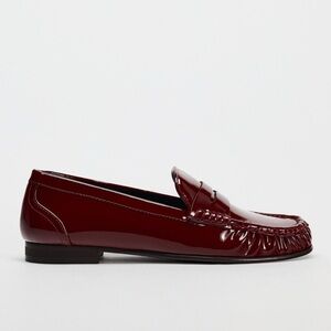 FAUX PATENT LEATHER PENNY LOAFERS